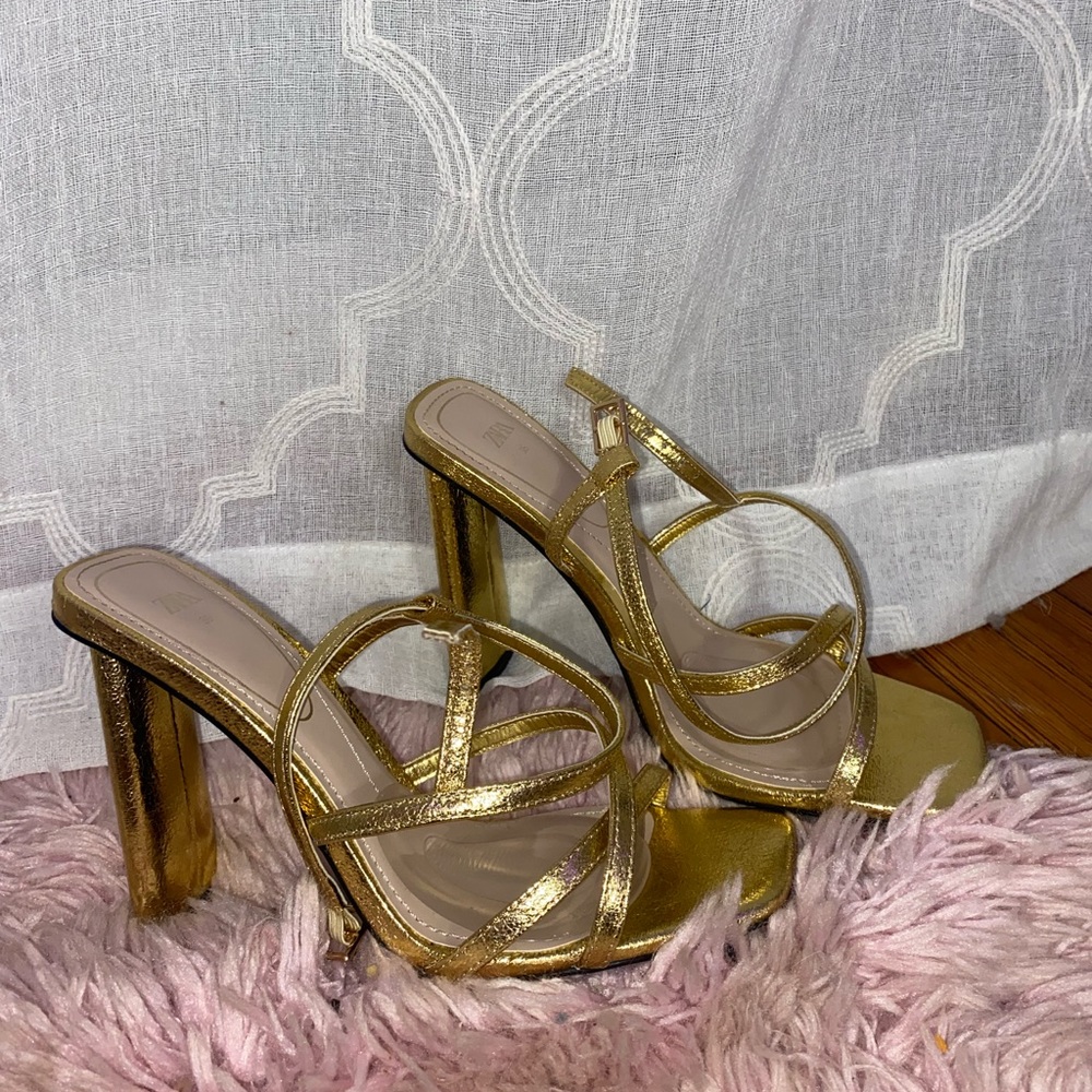 Gold Zara Heels
